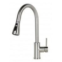 Brushed Nickel Finish Pull Out Sprayer Solid Brass Kitchen Faucet